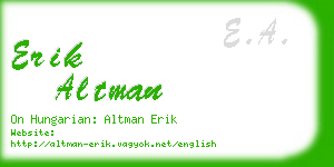 erik altman business card